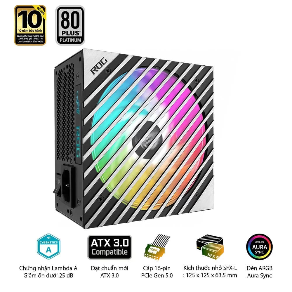 ASUS ROG Loki SFX-L 850W Platinum PSU - 850W, 80 plus Platinum, PCI Gen 5.0, Full Modular 6 ASUS ROG Loki SFX-L 850W Platinum PSU - 850W, 80 plus Platinum, PCI Gen 5.0, Full Modular - Ảnh 6