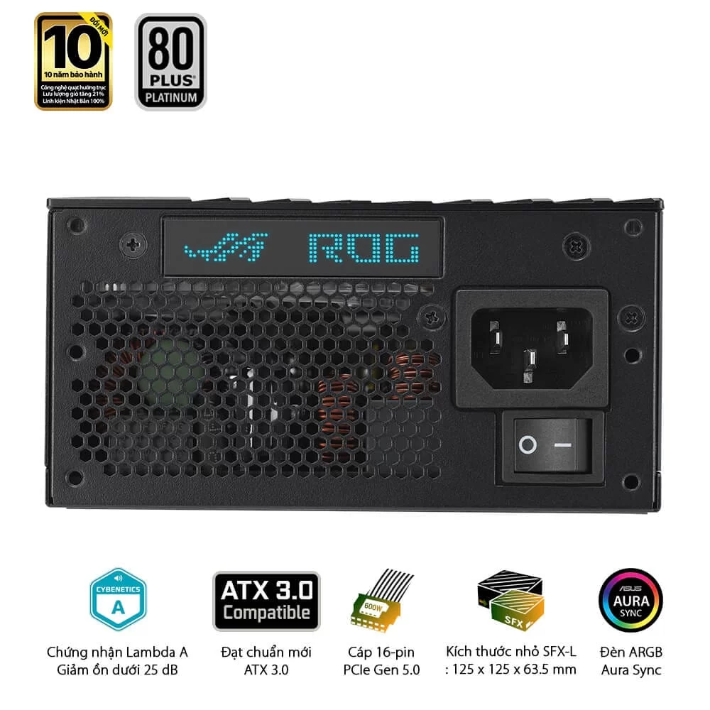 ASUS ROG Loki SFX-L 850W Platinum PSU - 850W, 80 plus Platinum, PCI Gen 5.0, Full Modular 3 ASUS ROG Loki SFX-L 850W Platinum PSU - 850W, 80 plus Platinum, PCI Gen 5.0, Full Modular - Ảnh 3