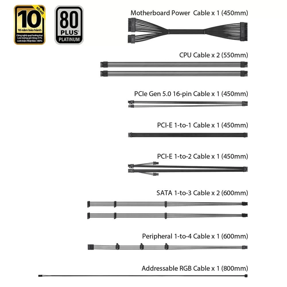 ASUS ROG Loki SFX-L 850W Platinum PSU - 850W, 80 plus Platinum, PCI Gen 5.0, Full Modular 2 ASUS ROG Loki SFX-L 850W Platinum PSU - 850W, 80 plus Platinum, PCI Gen 5.0, Full Modular - Ảnh 2