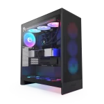NZXT H7 Flow RGB Matte Black (2024) Mid-Tower ATX Airflow Case - All Black, F360 RGB Core Fan