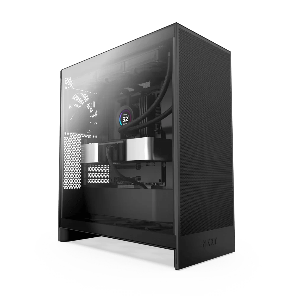 NZXT H7 Flow Matte Black (2024) Mid-Tower ATX Airflow Case - All Black, 3x F120Q Airflow Fan 1 NZXT H7 Flow Matte Black (2024) Mid-Tower ATX Airflow Case - All Black, 3x F120Q Airflow Fan