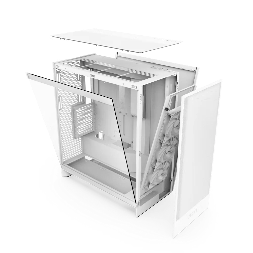 NZXT H7 Flow Matte White (2024) Mid-Tower ATX Airflow Case - All White, 3x F120Q Airflow Fan 3 NZXT H7 Flow Matte White (2024) Mid-Tower ATX Airflow Case - All White, 3x F120Q Airflow Fan - Ảnh 3