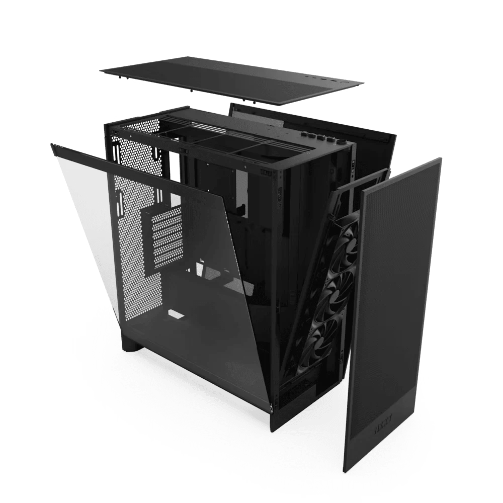 NZXT H7 Flow Matte Black (2024) Mid-Tower ATX Airflow Case - All Black, 3x F120Q Airflow Fan 3 NZXT H7 Flow Matte Black (2024) Mid-Tower ATX Airflow Case - All Black, 3x F120Q Airflow Fan - Ảnh 3