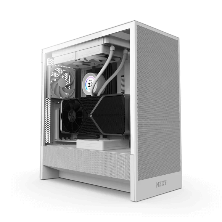 NZXT H5 Flow Matte White (2024) Compact Mid-Tower ATX Airflow Case - All White, 2x F120Q Fan 4 NZXT H5 Flow Matte White (2024) Compact Mid-Tower ATX Airflow Case - All White, 2x F120Q Fan - Ảnh 4
