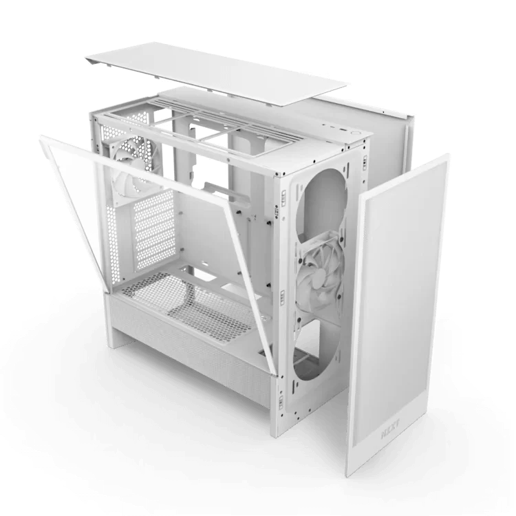 NZXT H5 Flow Matte White (2024) Compact Mid-Tower ATX Airflow Case - All White, 2x F120Q Fan 5 NZXT H5 Flow Matte White (2024) Compact Mid-Tower ATX Airflow Case - All White, 2x F120Q Fan - Ảnh 5