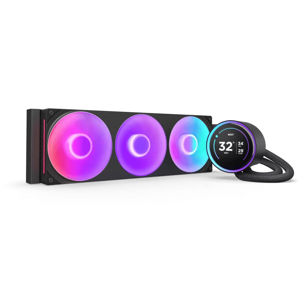NZXT Kraken Elite 360 RGB V2 Black AIO Liquid CPU Cooler - 2.72 inch IPS LCD & RGB, 360mm radiator, F360 RGB Core Fan 1 NZXT Kraken Elite 360 RGB V2 Black AIO Liquid CPU Cooler - 2.72 inch IPS LCD & RGB, 360mm radiator, F360 RGB Core Fan