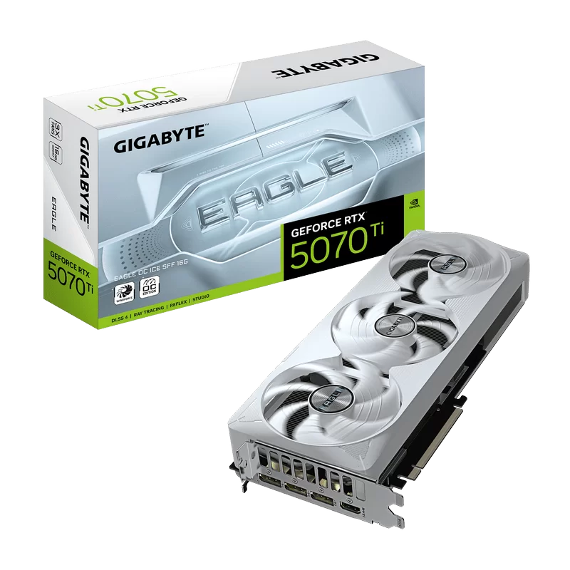 GIGABYTE GeForce RTX 5070Ti EAGLE OC ICE SFF 16G (GV-N507TEAGLEOC ICE-16GD) Graphics Card