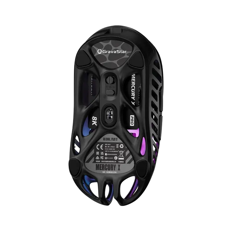 GravaStar Mercury X Wireless Gaming Mouse - 49g, 1000Hz polling rate, Tri-Mode, RGB Lighting 4 GravaStar Mercury X Wireless Gaming Mouse - 49g, 1000Hz polling rate, Tri-Mode, RGB Lighting - Ảnh 4