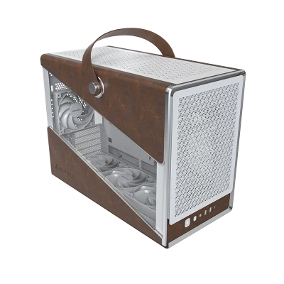 Montech HS Heritage Pro White Gaming Case Pro - iTX, Steel, Leather, 4x GF120mm fans 2 Montech HS Heritage Pro White Gaming Case Pro - iTX, Steel, Leather, 4x GF120mm fans - Ảnh 2