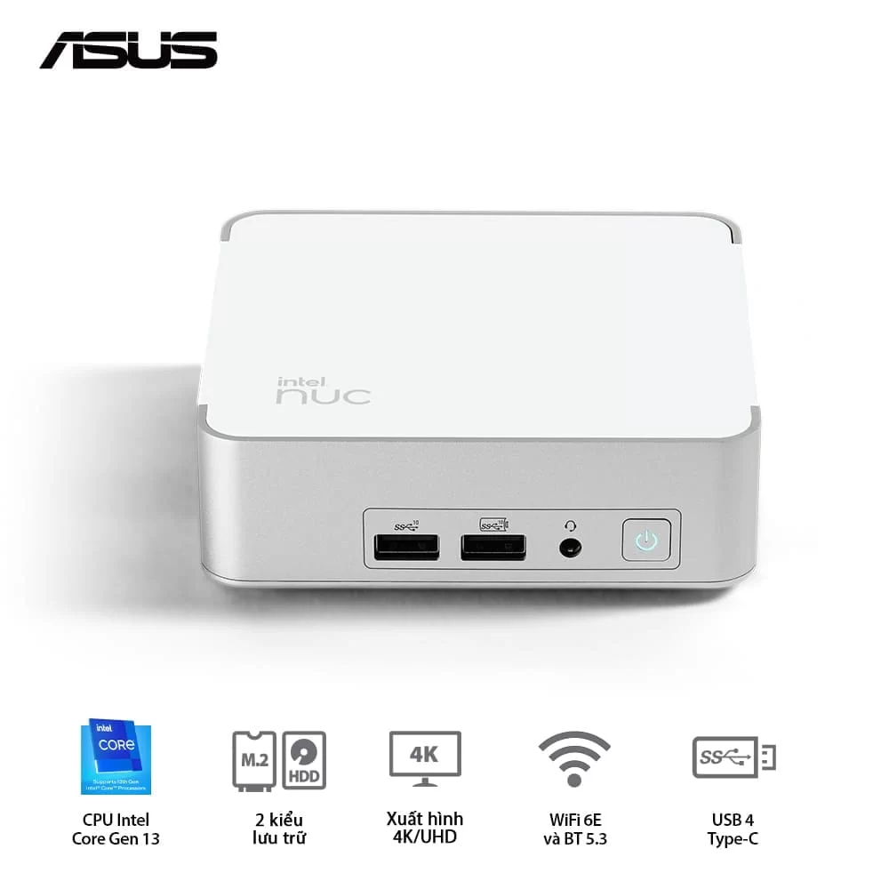 ASUS NUC 13 Prodesk Mini PC (RNUC13VYKI50006) - Intel Core i5-1340P, 2xDDR4-3200, 2xNVMe, 1x SATA 2.5, 2x HDMI 2.1, 2x Thunderbolt, VESA MOUNT 2 ASUS NUC 13 Prodesk Mini PC (RNUC13VYKI50006) - Intel Core i5-1340P, 2xDDR4-3200, 2xNVMe, 1x SATA 2.5, 2x HDMI 2.1, 2x Thunderbolt, VESA MOUNT - Ảnh 2