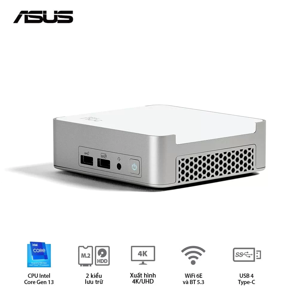 ASUS NUC 13 Prodesk Mini PC (RNUC13VYKI50006) - Intel Core i5-1340P, 2xDDR4-3200, 2xNVMe, 1x SATA 2.5, 2x HDMI 2.1, 2x Thunderbolt, VESA MOUNT 8 ASUS NUC 13 Prodesk Mini PC (RNUC13VYKI50006) - Intel Core i5-1340P, 2xDDR4-3200, 2xNVMe, 1x SATA 2.5, 2x HDMI 2.1, 2x Thunderbolt, VESA MOUNT - Ảnh 8