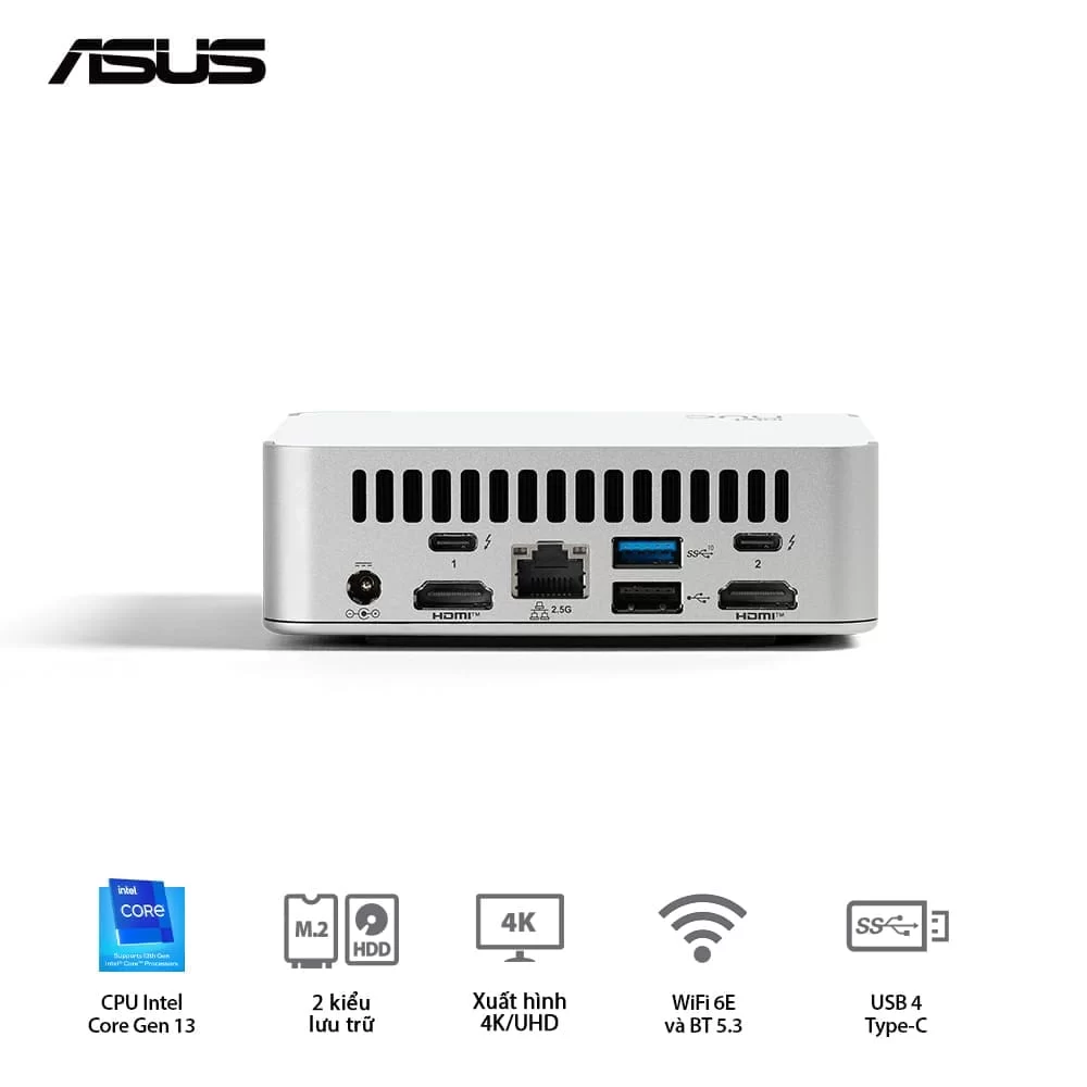 ASUS NUC 13 Prodesk Mini PC (RNUC13VYKI50006) - Intel Core i5-1340P, 2xDDR4-3200, 2xNVMe, 1x SATA 2.5, 2x HDMI 2.1, 2x Thunderbolt, VESA MOUNT 11 ASUS NUC 13 Prodesk Mini PC (RNUC13VYKI50006) - Intel Core i5-1340P, 2xDDR4-3200, 2xNVMe, 1x SATA 2.5, 2x HDMI 2.1, 2x Thunderbolt, VESA MOUNT - Ảnh 11