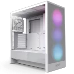 NZXT H5 Flow RGB Matte White (2024) Compact Mid-Tower ATX Airflow Case - All White, 1x F360 RGB Core Fan, 1x F120Q Fan