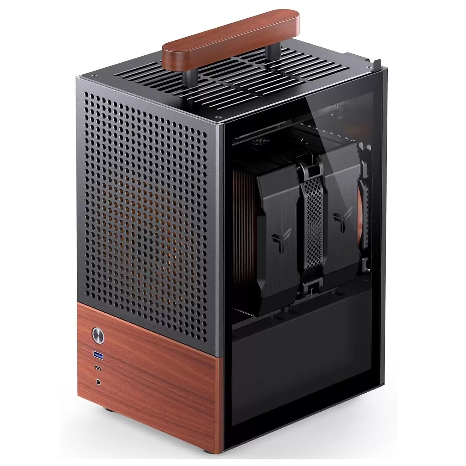 Jonsbo T6 Black iTX Case - Aluminum, Multifunctional Handle, Walnut Panel 1 Jonsbo T6 Black iTX Case - Aluminum, Multifunctional Handle, Walnut Panel