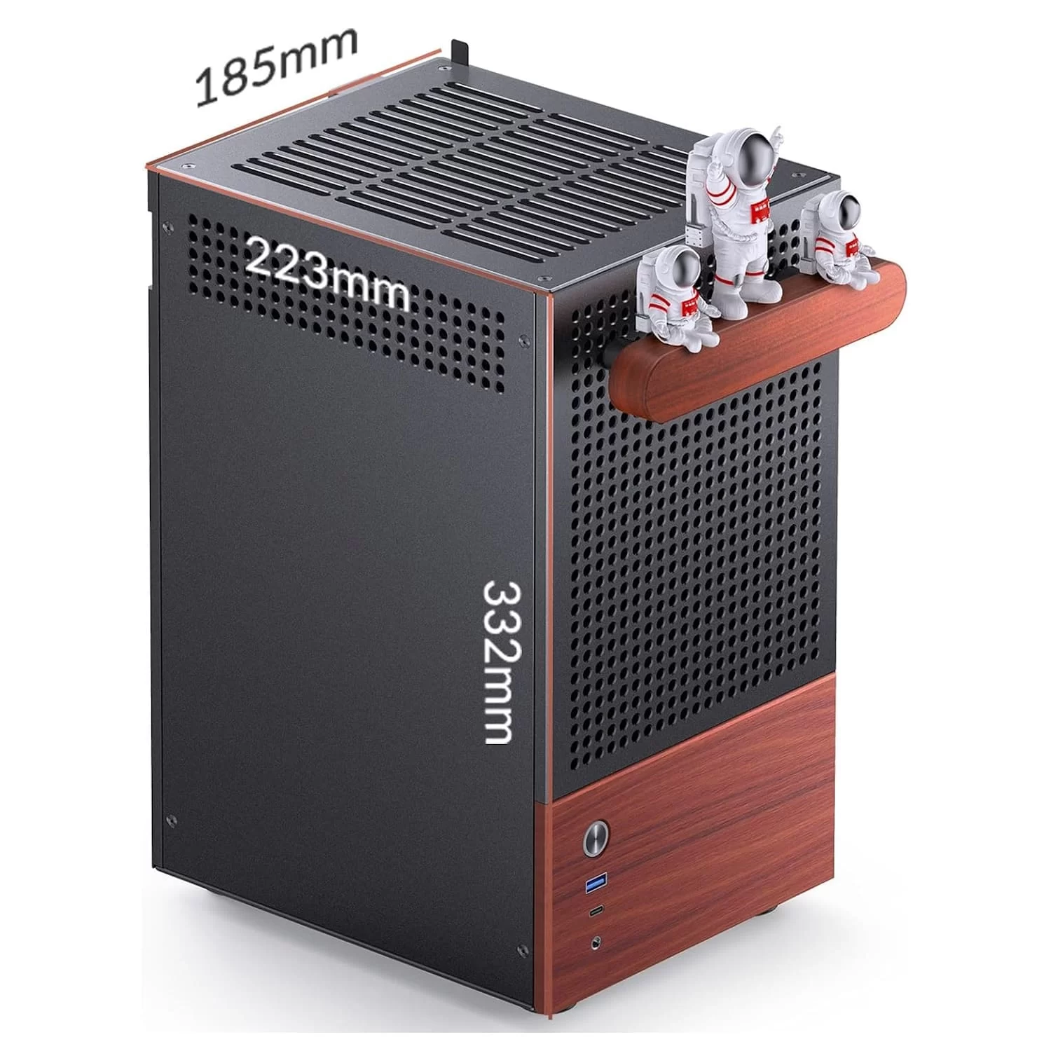 Jonsbo T6 Black iTX Case - Aluminum, Multifunctional Handle, Walnut Panel 5 Jonsbo T6 Black iTX Case - Aluminum, Multifunctional Handle, Walnut Panel - Ảnh 5