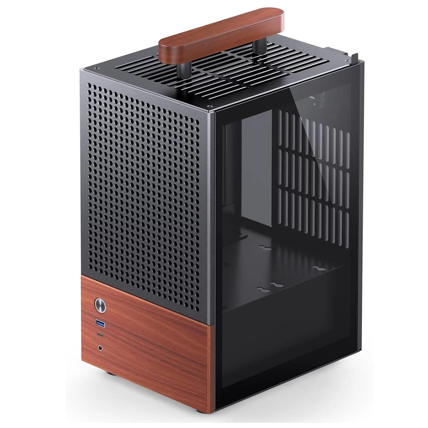 Jonsbo T6 Black iTX Case - Aluminum, Multifunctional Handle, Walnut Panel 7 Jonsbo T6 Black iTX Case - Aluminum, Multifunctional Handle, Walnut Panel - Ảnh 7