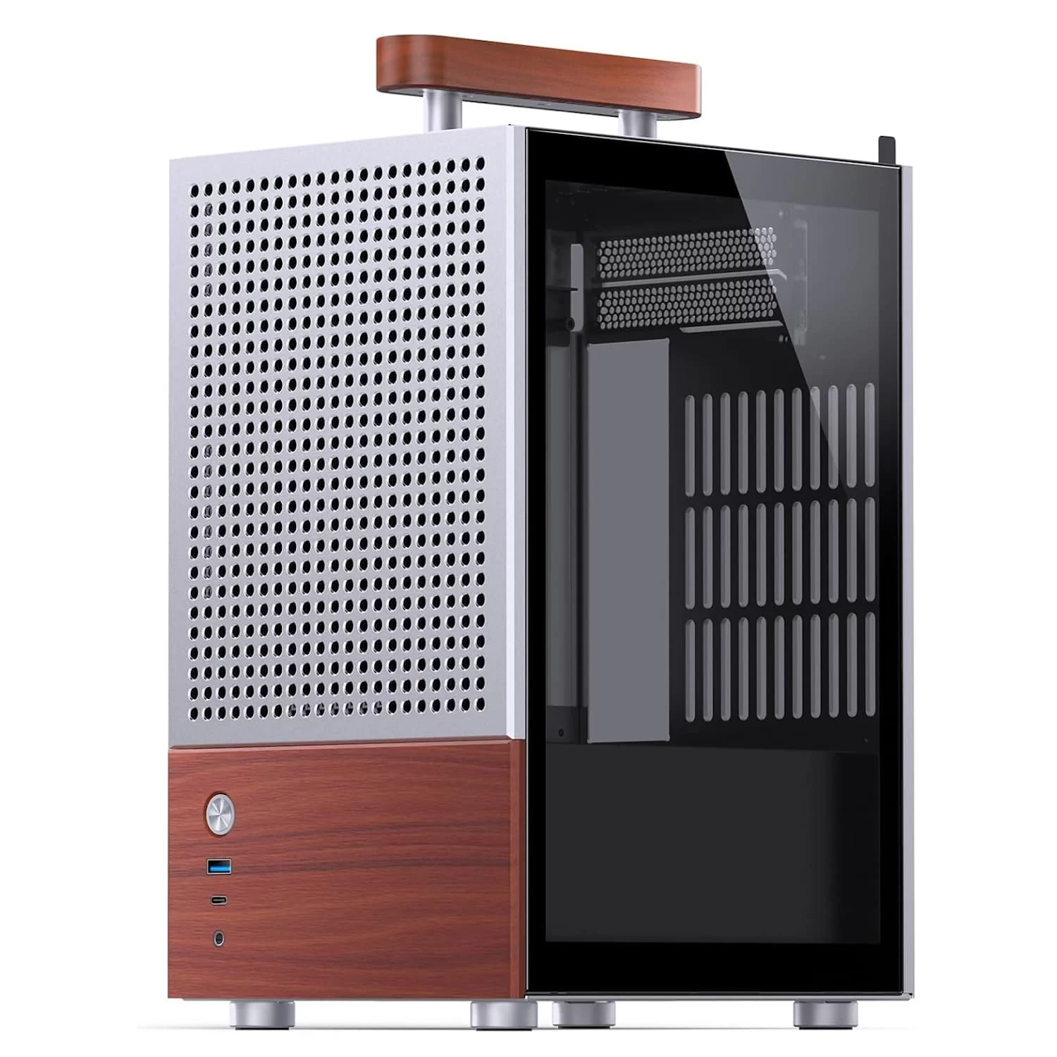 Jonsbo T6 Silver iTX Case - Aluminum, Multifunctional Handle, Walnut Panel 1 Jonsbo T6 Silver iTX Case - Aluminum, Multifunctional Handle, Walnut Panel