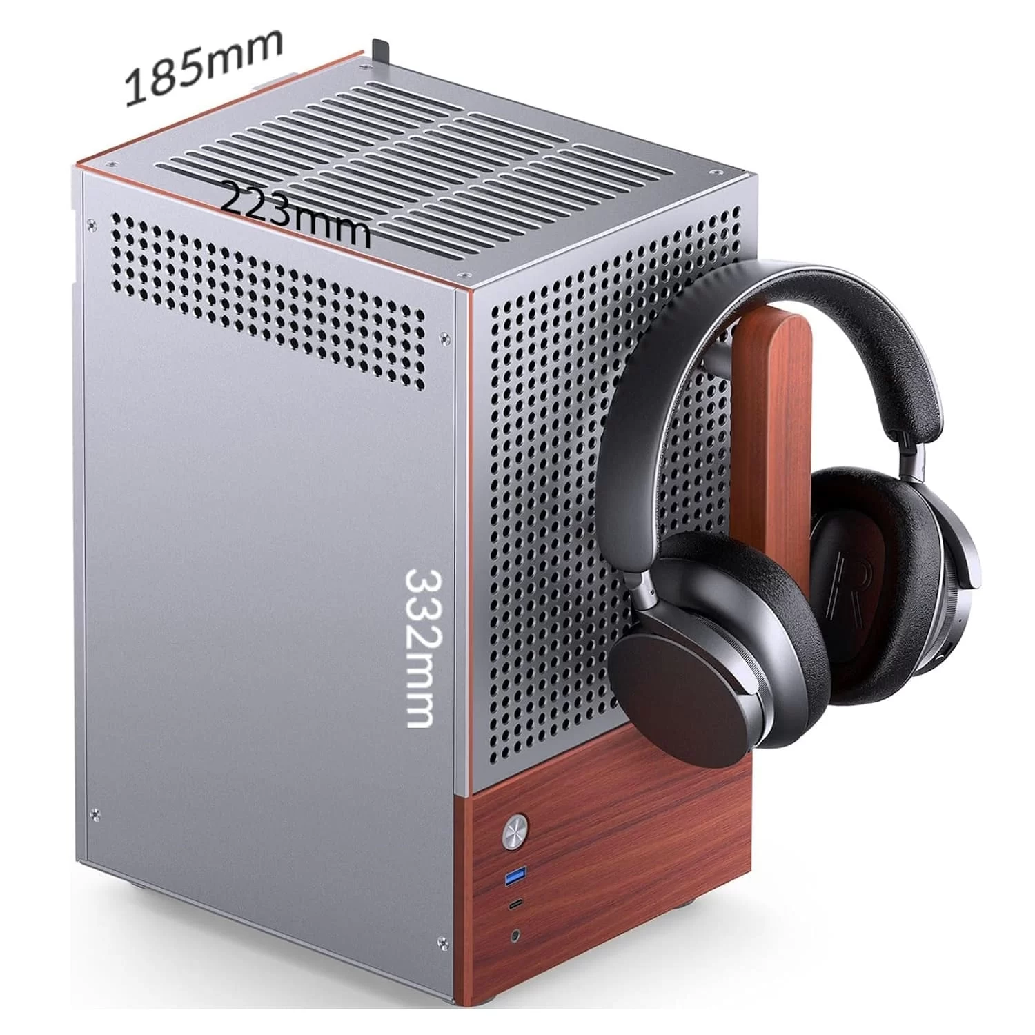 Jonsbo T6 Silver iTX Case - Aluminum, Multifunctional Handle, Walnut Panel 3 Jonsbo T6 Silver iTX Case - Aluminum, Multifunctional Handle, Walnut Panel - Ảnh 3