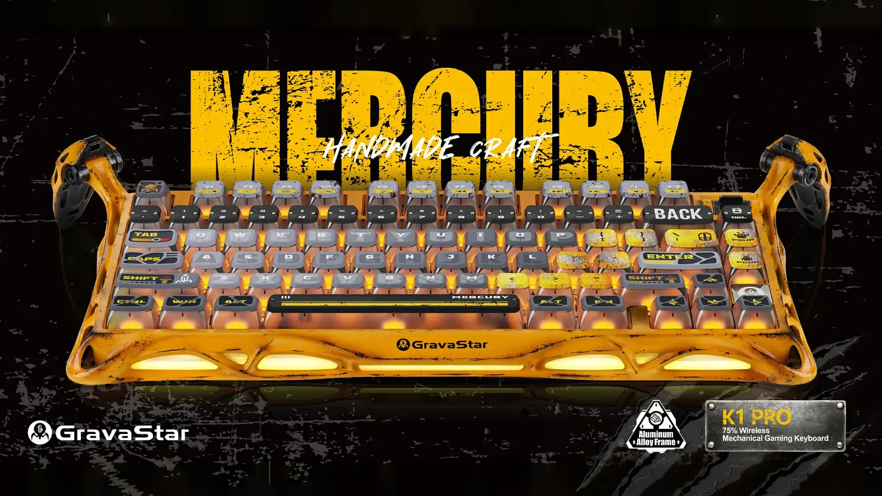 gravastar Mercury K1 Pro Battle Worn Yellow USB C connection
