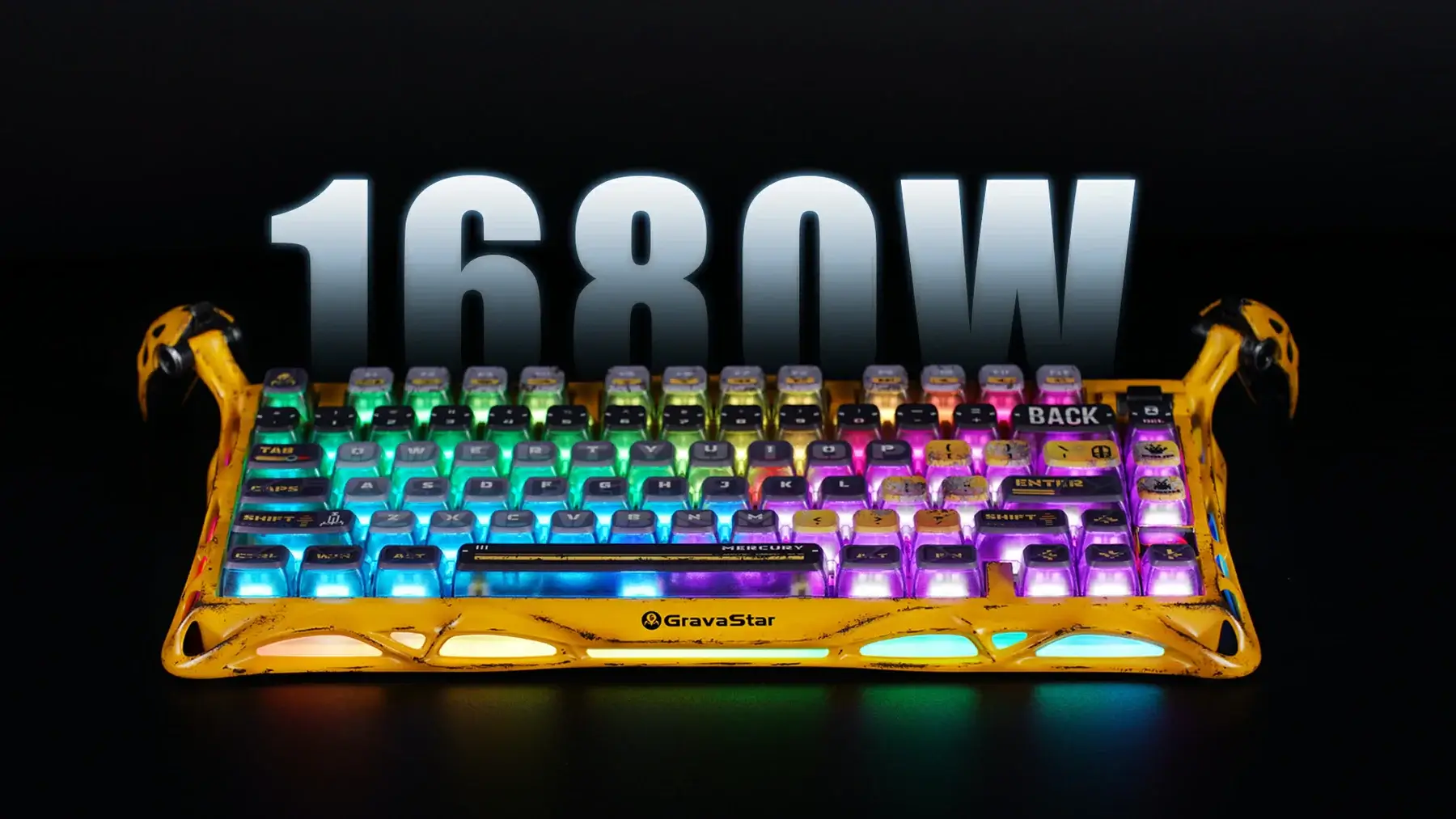 gravastar Mercury K1 Pro Battle Worn Yellow advanced keycap design