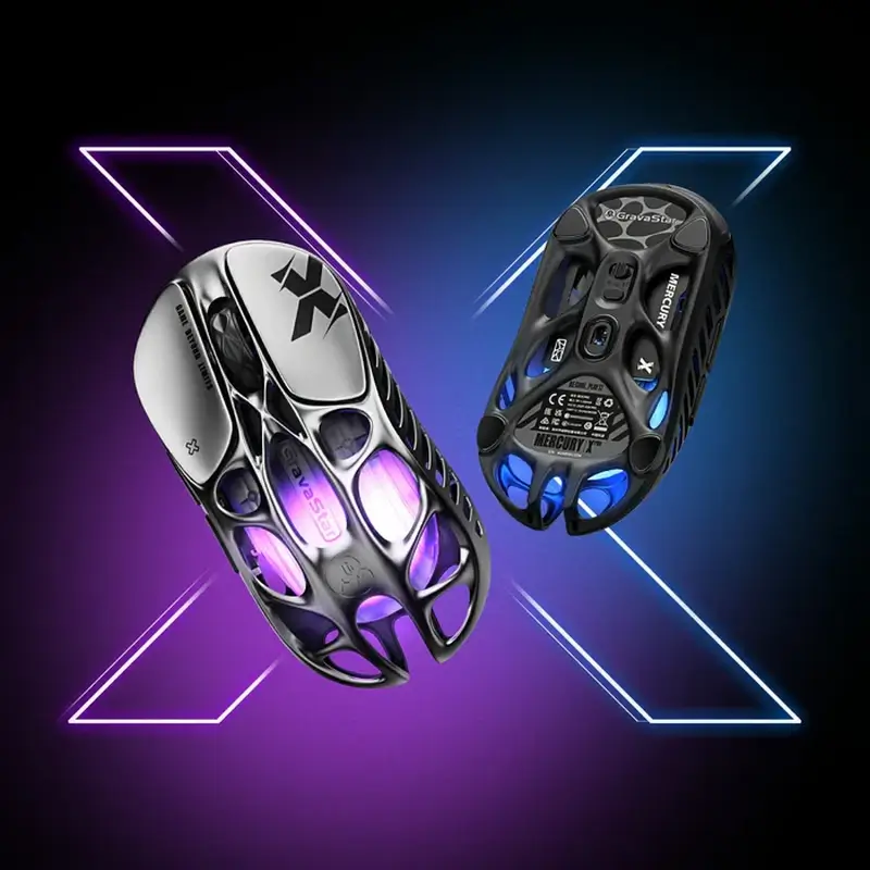 GravaStar Mercury X Wireless Gaming Mouse - 49g, 1000Hz polling rate, Tri-Mode, RGB Lighting 6 GravaStar Mercury X Wireless Gaming Mouse - 49g, 1000Hz polling rate, Tri-Mode, RGB Lighting - Ảnh 6
