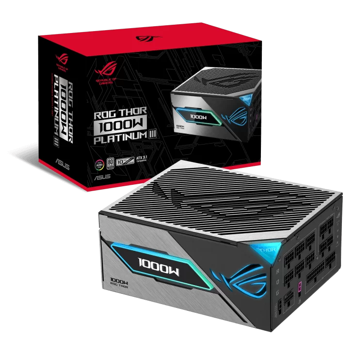 ASUS ROG Thor 1000W Platinum III Gaming PSU (ROG-THOR-1000P3-GAMING) - 1000W, ATX 3.1 compatible, magnetic OLED display, 80 Plus Platinum 1 ASUS ROG Thor 1000W Platinum III Gaming PSU (ROG-THOR-1000P3-GAMING) - 1000W, ATX 3.1 compatible, magnetic OLED display, 80 Plus Platinum