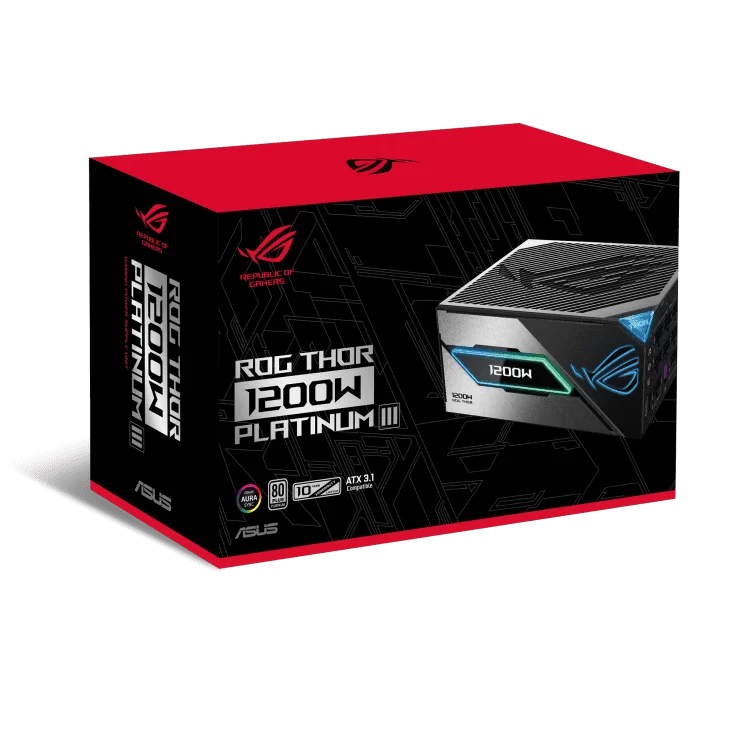 ASUS ROG Thor 1200W Platinum III Gaming PSU (ROG-THOR-1200P3-GAMING) - 1200W, ATX 3.1 compatible, magnetic OLED display, 80 Plus Platinum 2 ASUS ROG Thor 1200W Platinum III Gaming PSU (ROG-THOR-1200P3-GAMING) - 1200W, ATX 3.1 compatible, magnetic OLED display, 80 Plus Platinum - Ảnh 2