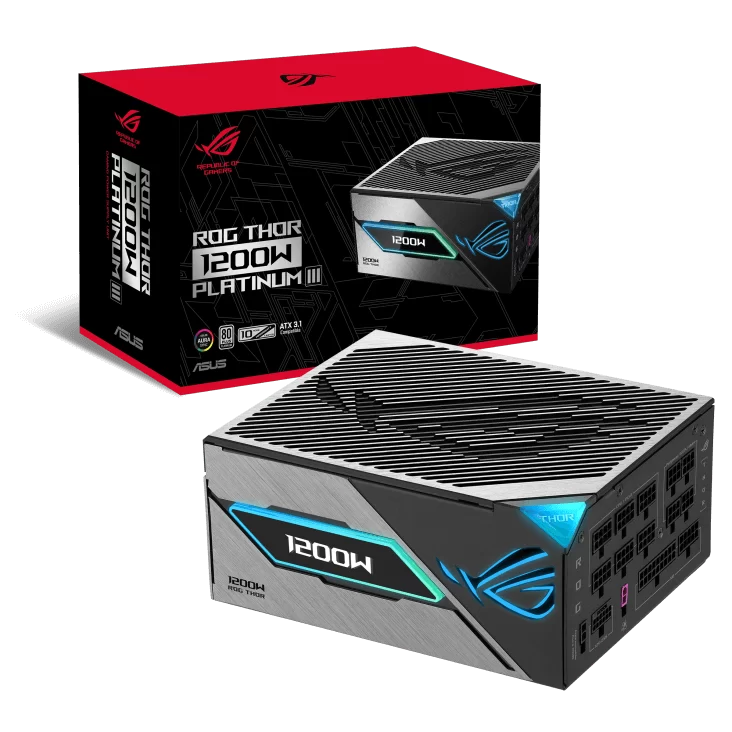 ASUS ROG Thor 1200W Platinum III Gaming PSU (ROG-THOR-1200P3-GAMING) - 1200W, ATX 3.1 compatible, magnetic OLED display, 80 Plus Platinum 1 ASUS ROG Thor 1200W Platinum III Gaming PSU (ROG-THOR-1200P3-GAMING) - 1200W, ATX 3.1 compatible, magnetic OLED display, 80 Plus Platinum