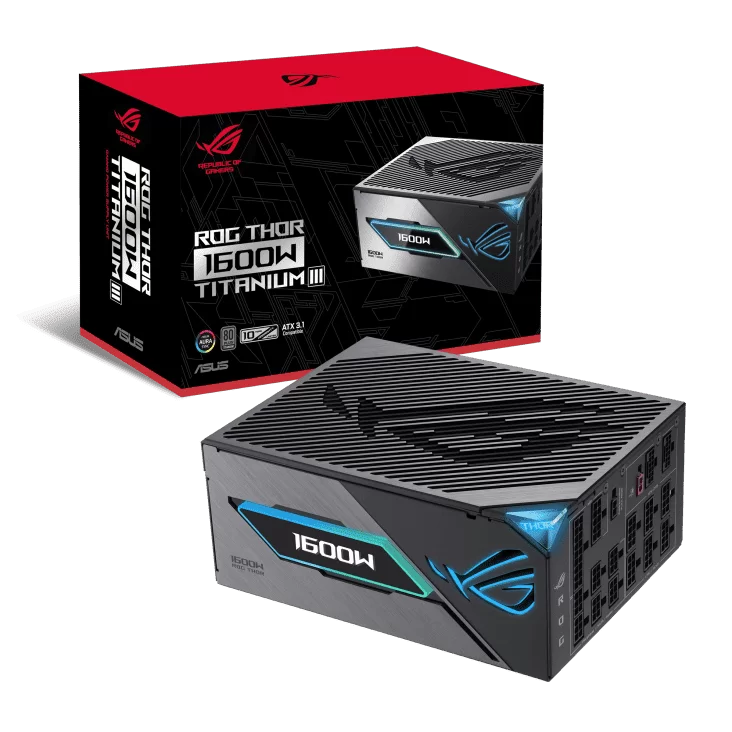 ASUS ROG Thor 1600W Platinum III Gaming PSU (ROG-THOR-1600T3-GAMING) - 1600W, ATX 3.1 compatible, magnetic OLED display, 80 Plus Titanium 1 ASUS ROG Thor 1600W Platinum III Gaming PSU (ROG-THOR-1600T3-GAMING) - 1600W, ATX 3.1 compatible, magnetic OLED display, 80 Plus Titanium