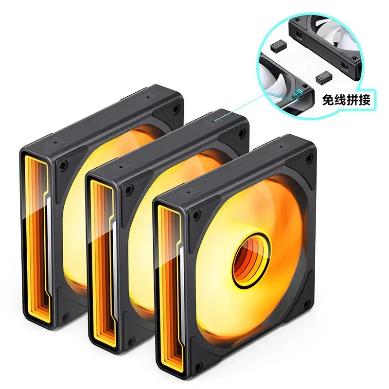 JONSBO ZK-120B Black Fan Case - 3in1, 3x120mm 5V/3Pin ARGB Wire-free, PWM