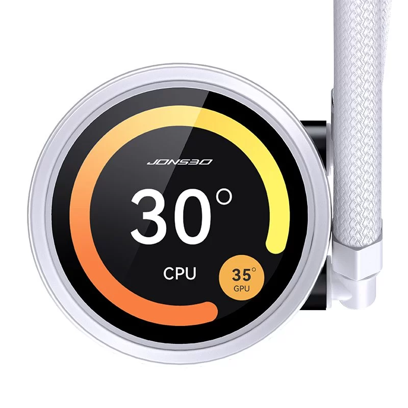 JONSBO TF2-360SC (WI) White AIO Liquid Cooling - 2.1 inches IPS LCD Screen, 360mm radiator, 3x120mm ARGB Fans 6 JONSBO TF2-360SC (WI) White AIO Liquid Cooling - 2.1 inches IPS LCD Screen, 360mm radiator, 3x120mm ARGB Fans - Ảnh 6