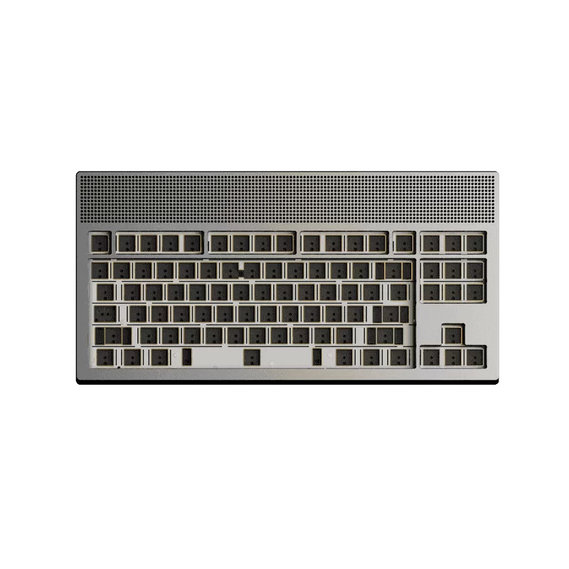 ANGRY MIAO AM Neon 80 Space Silver Base Kit Keyboard - 80%, Leaf Spring Mounting, DIY 389 LEDs 1 ANGRY MIAO AM Neon 80 Space Silver Base Kit Keyboard - 80%, Leaf Spring Mounting, DIY 389 LEDs