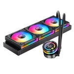 JONSBO TF2-360SC (BI) Black AIO Liquid Cooling - 2.1 inches IPS LCD Screen, 360mm radiator, 3x120mm ARGB Fans