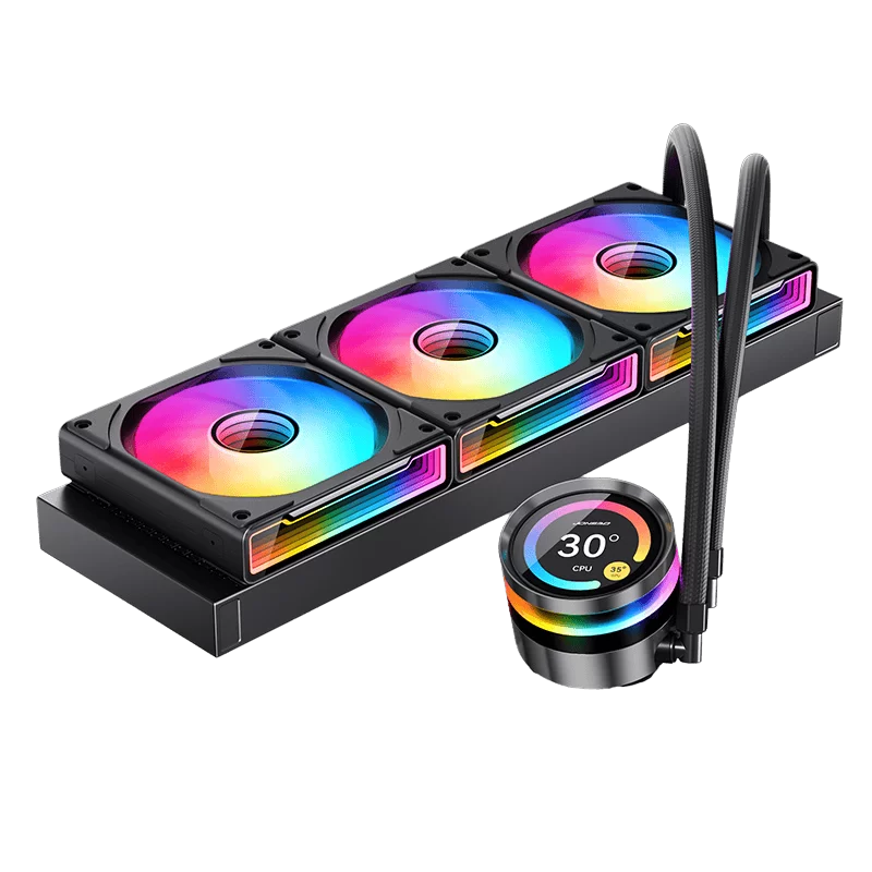 JONSBO TF2-360SC (BI) Black AIO Liquid Cooling - 2.1 inches IPS LCD Screen, 360mm radiator, 3x120mm ARGB Fans 1 JONSBO TF2-360SC (BI) Black AIO Liquid Cooling - 2.1 inches IPS LCD Screen, 360mm radiator, 3x120mm ARGB Fans