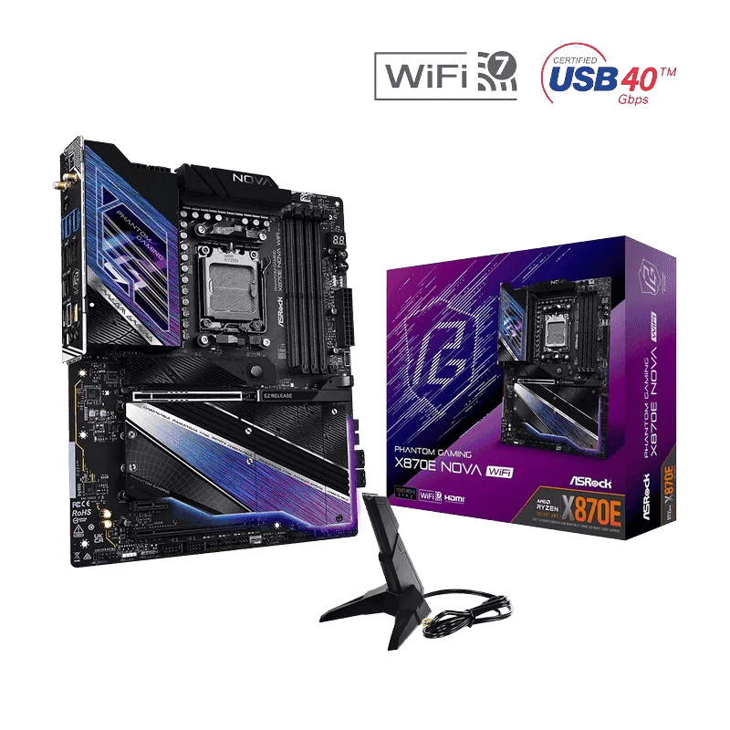 Asrock Phantom Gaming X870E Nova WiFi Mainboard 1 Asrock Phantom Gaming X870E Nova WiFi Mainboard