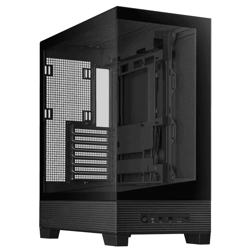 ASUS A31 Black ATX Mid-Tower Case - BTF Hidden Connectors, 8° Angled Base, Dual-Sided Tempered Glass 1 ASUS A31 Black ATX Mid-Tower Case - BTF Hidden Connectors, 8° Angled Base, Dual-Sided Tempered Glass