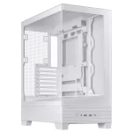 ASUS A31 White ATX Mid-Tower Case - BTF Hidden Connectors, 8° Angled Base, Dual-Sided Tempered Glass