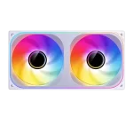JONSBO ZB-240WR White Reverse Blade Fan Case - 2in1, 2x120mm 3Pin ARGB Fans, PWM, 4-Sides Infinity Mirror