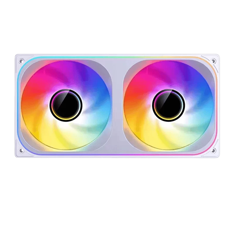 JONSBO ZB-240WR White Reverse Blade Fan Case - 2in1, 2x120mm 3Pin ARGB Fans, PWM, 4-Sides Infinity Mirror 1 JONSBO ZB-240WR White Reverse Blade Fan Case - 2in1, 2x120mm 3Pin ARGB Fans, PWM, 4-Sides Infinity Mirror