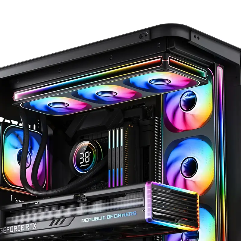 JONSBO ZB-120BR Black Reverse Blade Fan Case - 1x120mm 3Pin ARGB Fans, PWM, 4-Sides Infinity Mirror 5 JONSBO ZB-120BR Black Reverse Blade Fan Case - 1x120mm 3Pin ARGB Fans, PWM, 4-Sides Infinity Mirror - Ảnh 5