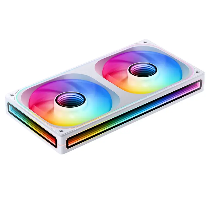 JONSBO ZB-240WR White Reverse Blade Fan Case - 2in1, 2x120mm 3Pin ARGB Fans, PWM, 4-Sides Infinity Mirror 5 JONSBO ZB-240WR White Reverse Blade Fan Case - 2in1, 2x120mm 3Pin ARGB Fans, PWM, 4-Sides Infinity Mirror - Ảnh 5