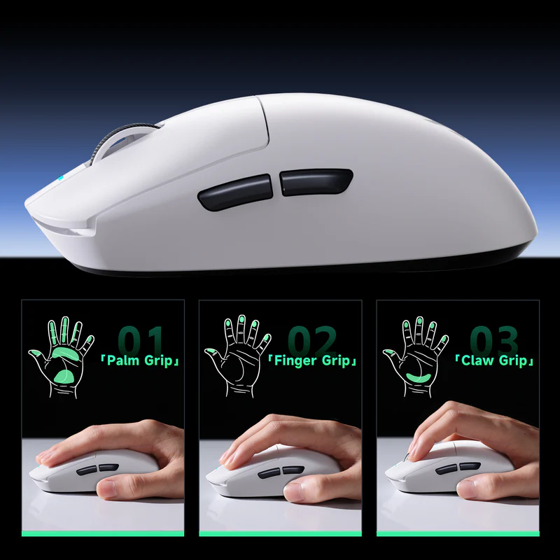 MCHOSE A7 Ultra Wireless Tri-mode Gaming Mouse - 59g, PAW3950, Wired 8K + NANO Wireless 8K, 42000 DPI, 750 IPS 9 MCHOSE A7 Ultra Wireless Tri-mode Gaming Mouse - 59g, PAW3950, Wired 8K + NANO Wireless 8K, 42000 DPI, 750 IPS - Ảnh 9