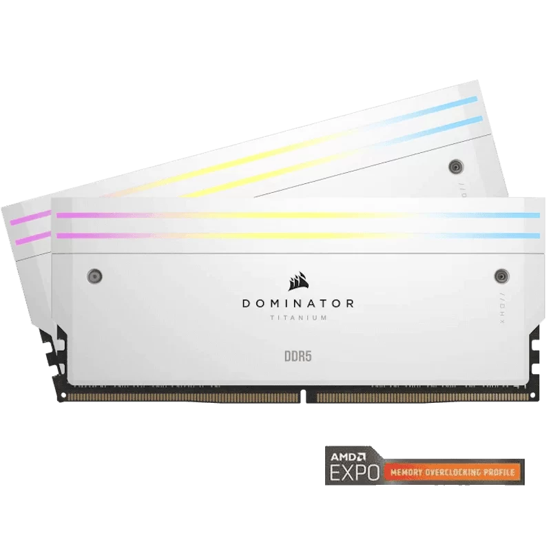 CORSAIR Dominator Titanium RGB 32GB (AMD Expo) Memory Kit – White, 32GB (2x16GB) 6000MHz CL30 (CMP32GX5M2B6000Z30W) 1 CORSAIR Dominator Titanium RGB 32GB (AMD Expo) Memory Kit – White, 32GB (2x16GB) 6000MHz CL30 (CMP32GX5M2B6000Z30W)