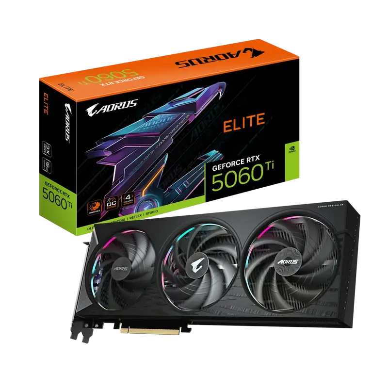 GIGABYTE AORUS GeForce RTX 5060Ti ELITE 16G (GV-N506TAORUS E-16GD) Graphics Card 1 GIGABYTE AORUS GeForce RTX 5060Ti ELITE 16G (GV-N506TAORUS E-16GD) Graphics Card