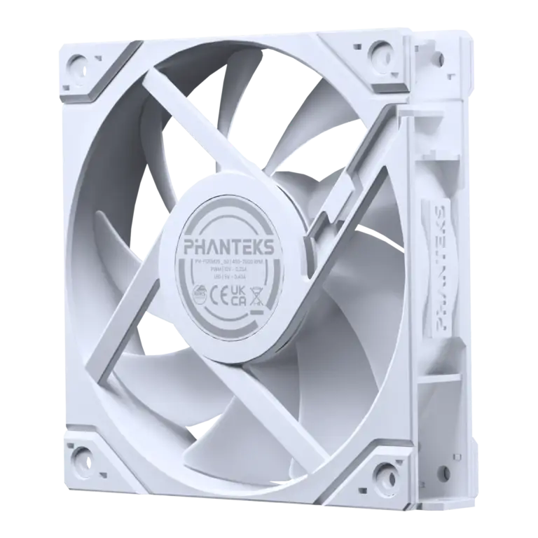 Phanteks M25G2-120 White D-RGB 3-Pack Fans Case - 3x120mm, 350 - 2000 RPM, 4-pin PWM, 3-pin 5V Addressable RGB 5 Phanteks M25G2-120 White D-RGB 3-Pack Fans Case - 3x120mm, 350 - 2000 RPM, 4-pin PWM, 3-pin 5V Addressable RGB - Ảnh 5