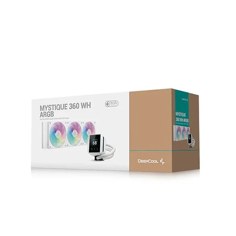 DeepCool MYSTIQUE 360 WH ARGB AIO Liquid CPU Cooler - White, 360mm Radiator, 5th Gen Pump 3400RPM AIO 2.8" 640x480 TFT LCD Screen, Anti-Leak Tech, FD12 ARGB WH Fans 8 DeepCool MYSTIQUE 360 WH ARGB AIO Liquid CPU Cooler - White, 360mm Radiator, 5th Gen Pump 3400RPM AIO 2.8" 640x480 TFT LCD Screen, Anti-Leak Tech, FD12 ARGB WH Fans - Ảnh 8