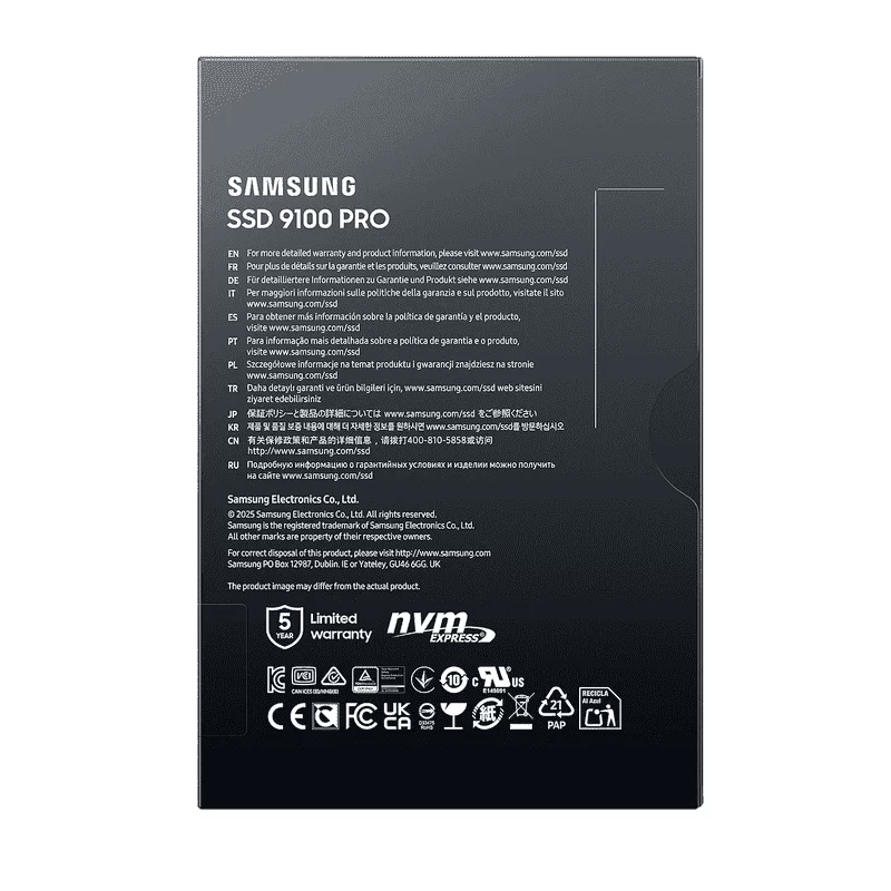 Samsung 9100 Pro 2TB (MZ-VAP2T0BW) SSD - M.2 2280, PCIe Gen 5.0 x4 NVMe 2.0 5 Samsung 9100 Pro 2TB (MZ-VAP2T0BW) SSD - M.2 2280, PCIe Gen 5.0 x4 NVMe 2.0 - Ảnh 5
