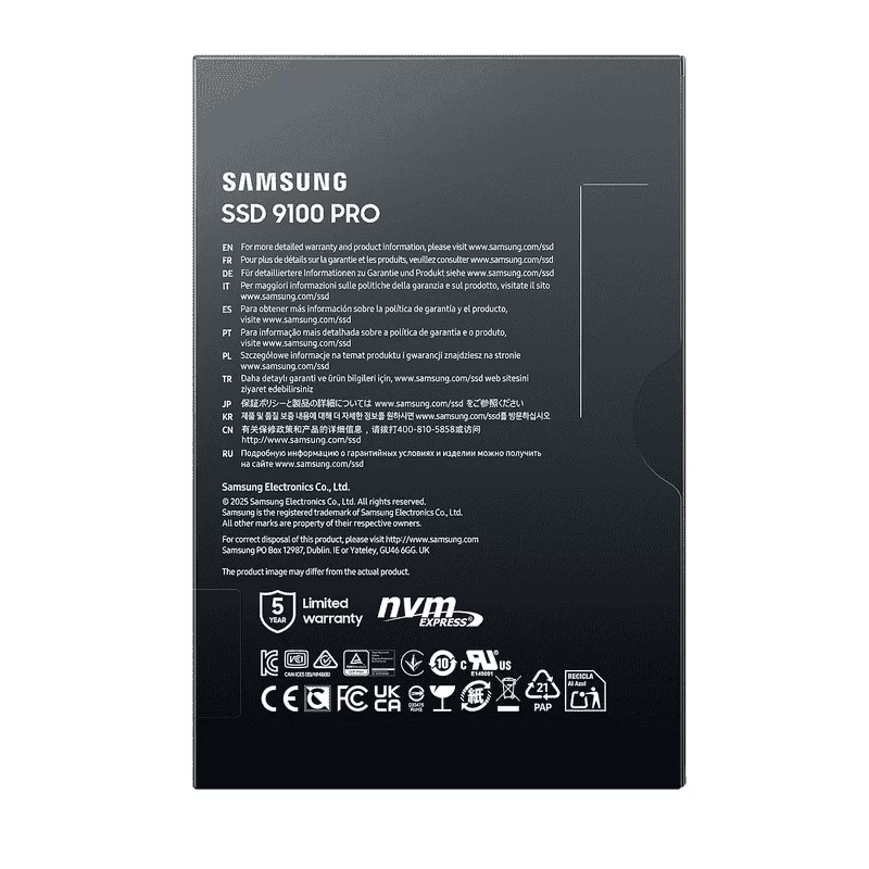 Samsung 9100 Pro 4TB (MZ-VAP4T0BW) SSD - M.2 2280, PCIe Gen 5.0 x4 NVMe 2.0 5 Samsung 9100 Pro 4TB (MZ-VAP4T0BW) SSD - M.2 2280, PCIe Gen 5.0 x4 NVMe 2.0 - Ảnh 5