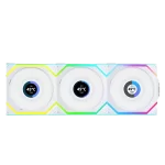 Lian Li UNI FAN SL Wireless LCD 120 Triple White Fan (12SLLCD1W3W) - 3x 120mm fans, 1.6" LCD Display, 2.4 GHz Wireless Signal for RGB & Fan Control