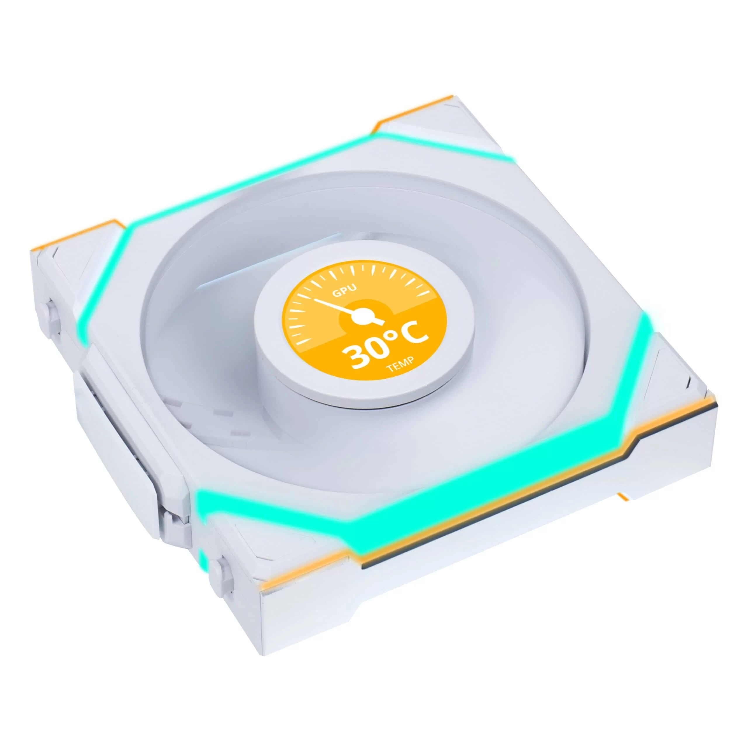 Lian Li UNI FAN SL Wireless LCD 120 Triple White Fan (12SLLCD1W3W) - 3x 120mm fans, 1.6" LCD Display, 2.4 GHz Wireless Signal for RGB & Fan Control 4 Lian Li UNI FAN SL Wireless LCD 120 Triple White Fan (12SLLCD1W3W) - 3x 120mm fans, 1.6" LCD Display, 2.4 GHz Wireless Signal for RGB & Fan Control - Ảnh 4